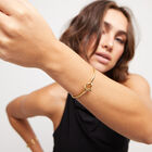Bangle bracelet with white topaz